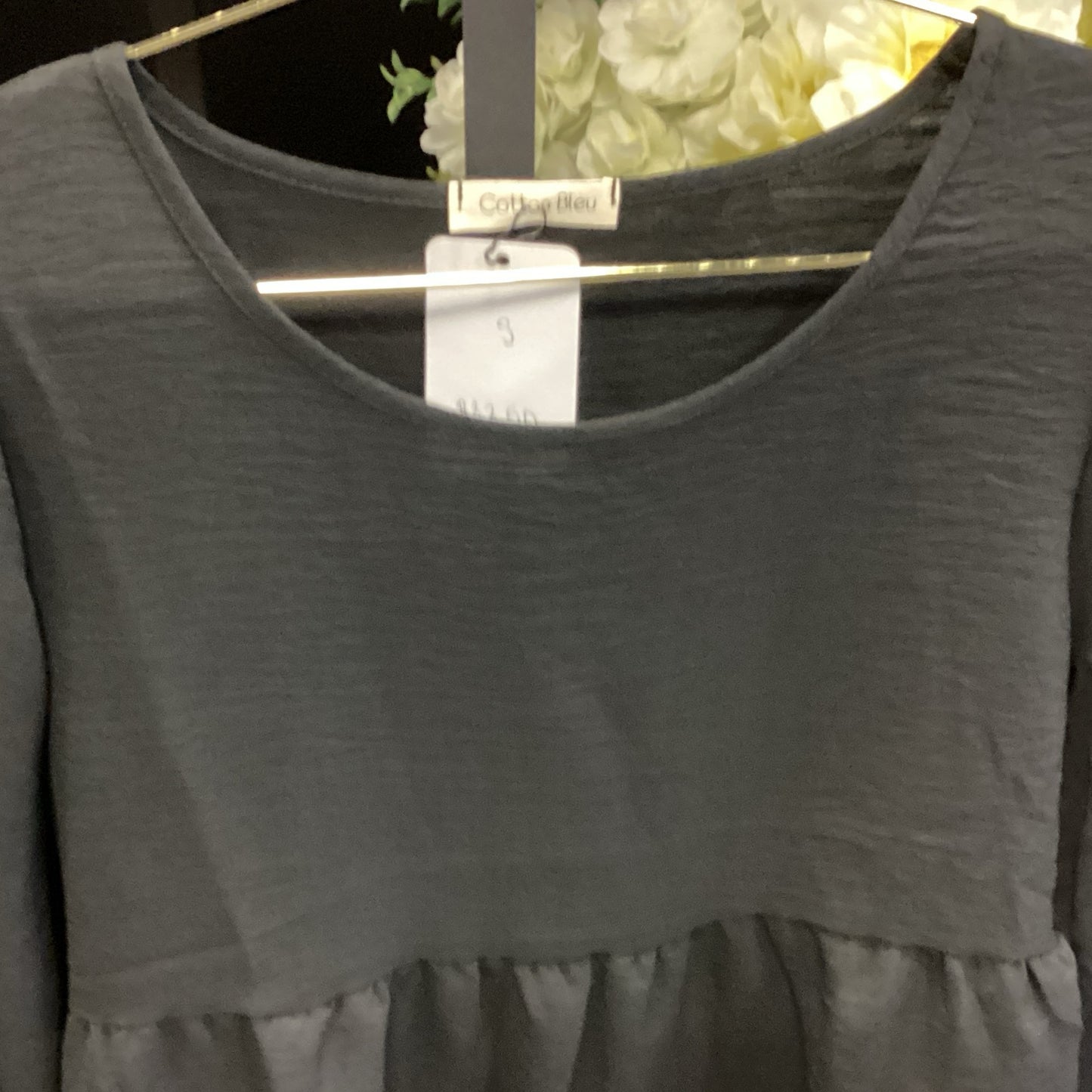 Black 3/4 sleeve cotton bleu