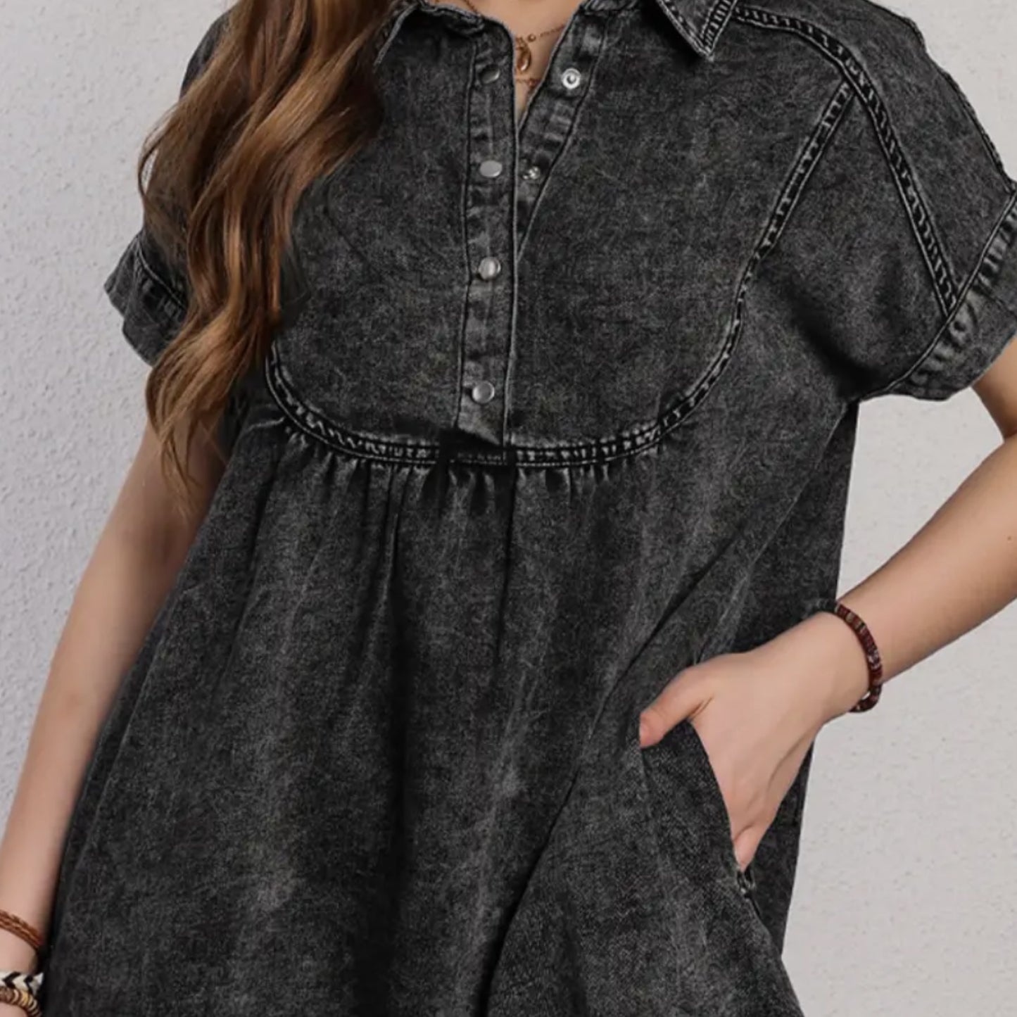 Black denim dress