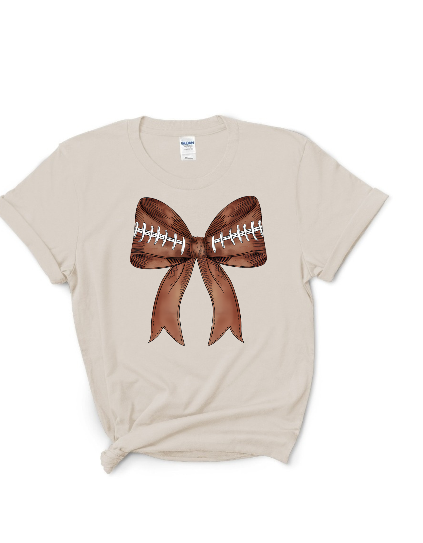 Football preppy bow graphic sweatshirt / tee