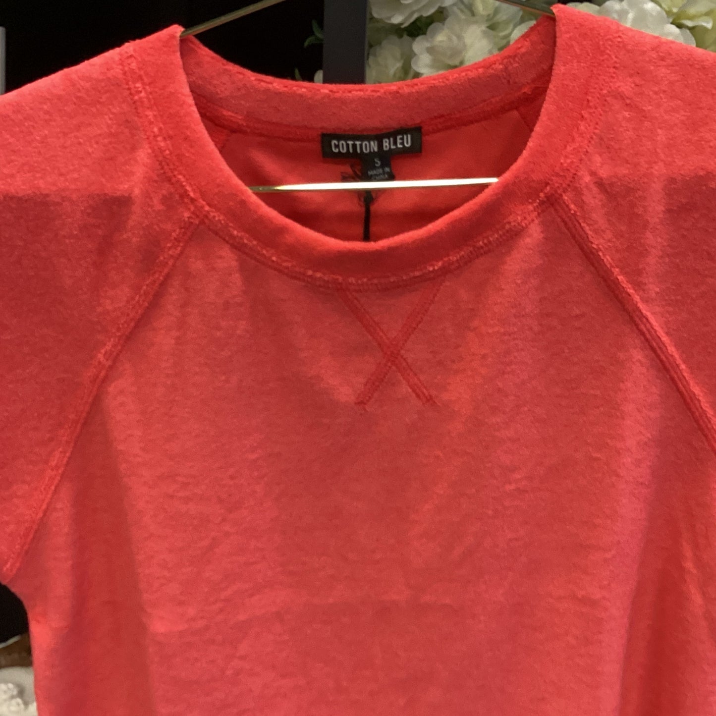 Coral Cotton Bleu Top