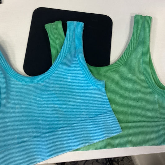 Crop top blue and green