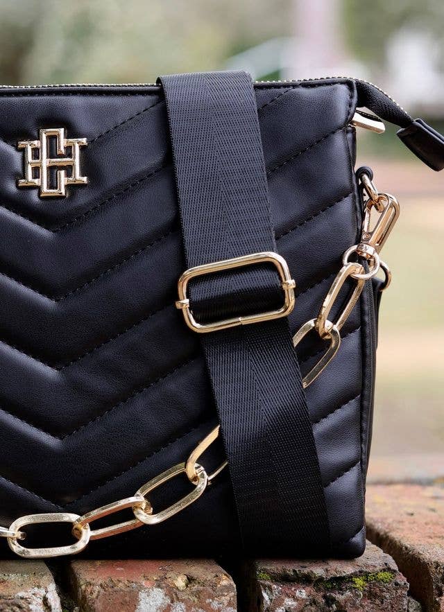 Ariana Crossbody BLACK V QUILTED