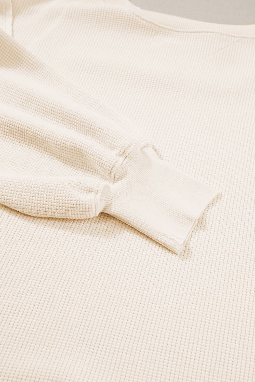 Waffle Knit * Long Sleeve Split Oversized Sweatshirt | S-2XL