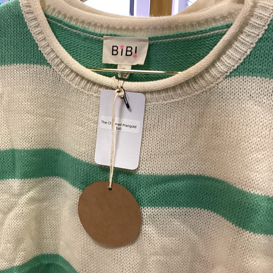 Bibi teal stripe shirt