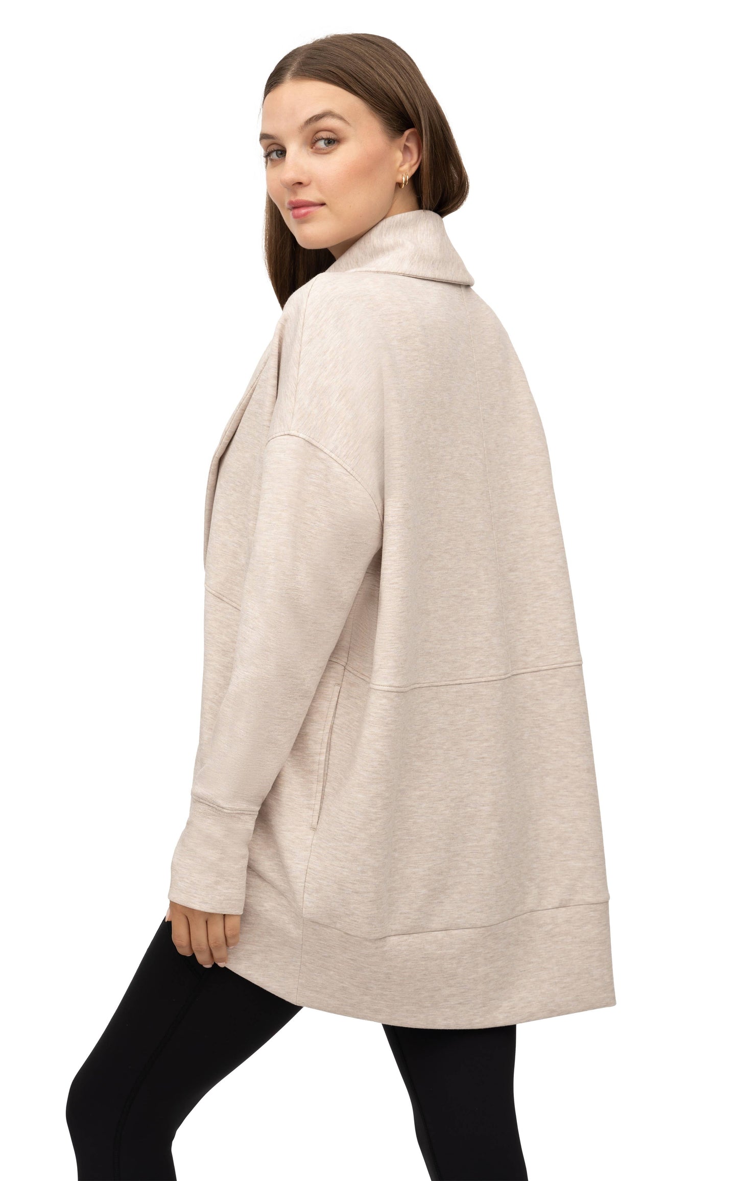 Women's Soft Scuba Cardigan with Side Seam Pockets