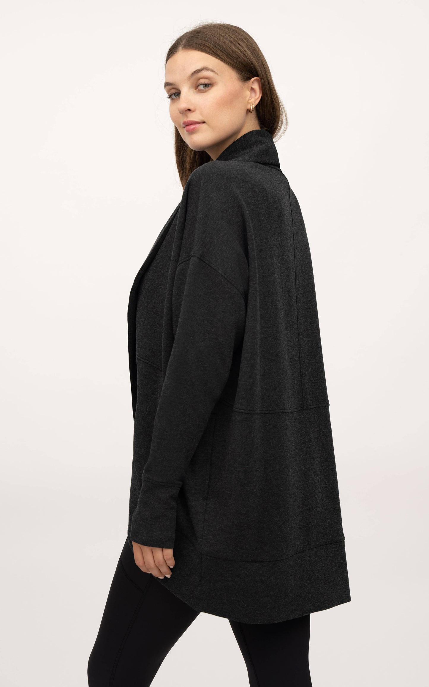Women's Soft Scuba Cardigan with Side Seam Pockets