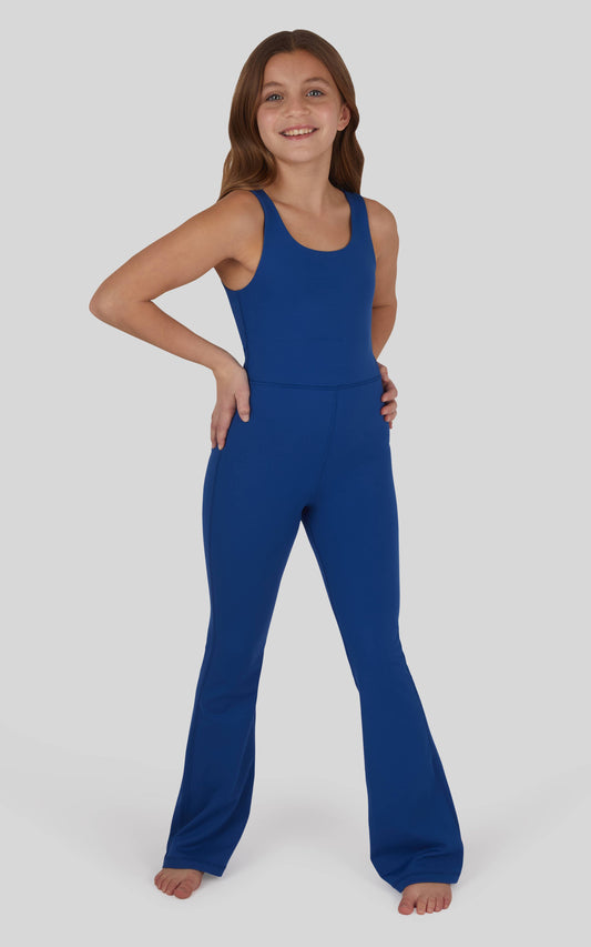 Girls Lux Core Flared Leg Romper Jumpsuit