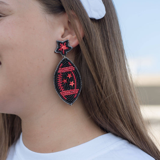 Game Day, Beaded Earrings, Football Earrings, Touch Down