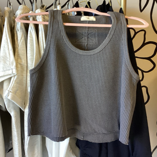 Gray urban daizy top