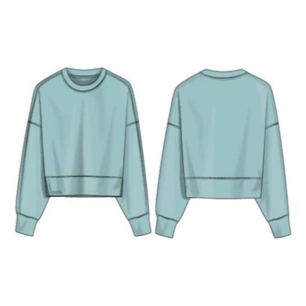 Girls Soft Scuba Zuri Crop Crew Neck Pullover