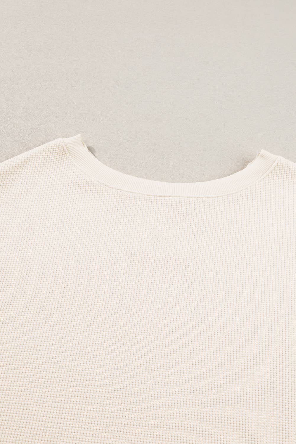 Waffle Knit * Long Sleeve Split Oversized Sweatshirt | S-2XL